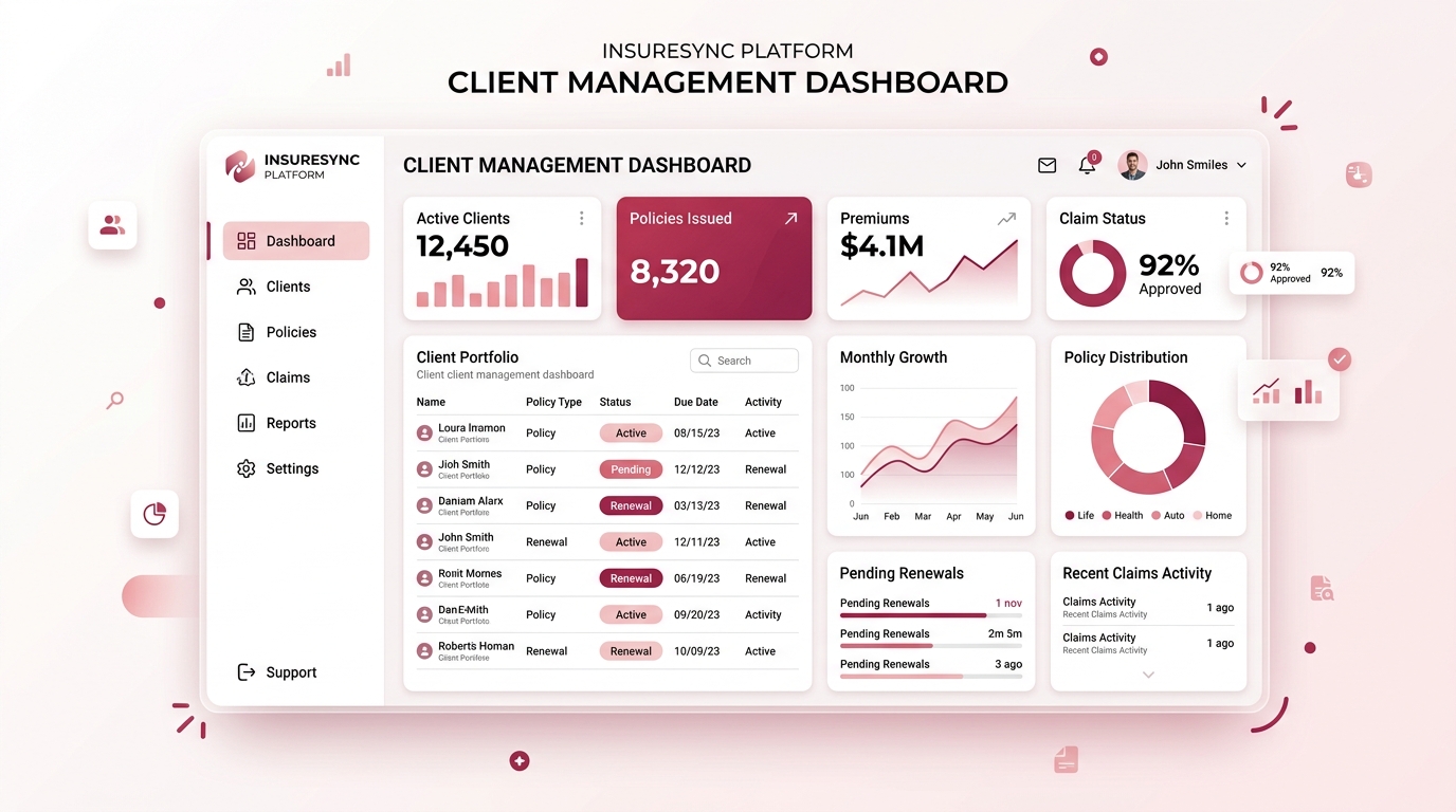 Denis Technologies Client Management Dashboard